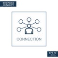 Business concept, web icon from thin lines. Communication - Vector Royalty Free Stock Photo