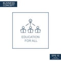 Business concept, web icon from thin lines. Education for all - Vector Royalty Free Stock Photo