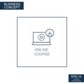 Business concept, web icon from thin lines. Online Course - Vector Royalty Free Stock Photo