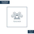 Business concept, web icon from thin lines. Teacher - Vector Royalty Free Stock Photo