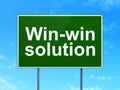 Business concept: Win-win Solution on road sign background Royalty Free Stock Photo