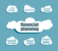 Business concept. words financial planning . Design with abstract speech bubble set Royalty Free Stock Photo