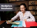 Business concept about Workplace Retaliation Female office workers with yellow shirt holding and writing documents on office desk