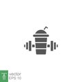 Business Concepts Fitness glyph icon. Barbel, Dumbbell Gym for sport logo