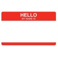 Business Concepts: Hello Name Tag Royalty Free Stock Photo