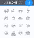 Business concepts - modern line design style icons set Royalty Free Stock Photo