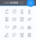 Business concepts - modern line design style icons set Royalty Free Stock Photo