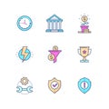 Business concepts - modern line design style icons set Royalty Free Stock Photo