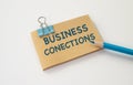 Business Conections text on card, concept for social media use or sharing Royalty Free Stock Photo