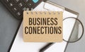 Business Conections text on notepad, concept Royalty Free Stock Photo