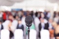 Business conference. Microphone. Corporate presentation. Royalty Free Stock Photo