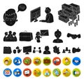 Business Conference And Negotiations black,flat icons in set collection for design.Business and training vector symbol Royalty Free Stock Photo