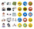 Business Conference And Negotiations cartoon,flat icons in set collection for design.Business and training vector symbol Royalty Free Stock Photo