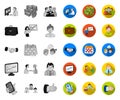 Business Conference And Negotiations mono,flat icons in set collection for design.Business and training vector symbol Royalty Free Stock Photo