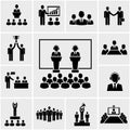 Business conference and presentation icons