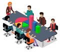 Business Conference of Workers Boss, Data Analysis Royalty Free Stock Photo