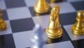 Business confrontation battle make by chess
