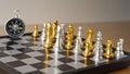 Business confrontation teamwork battle make by chess