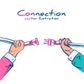 Business connection concept. Partnership. Vector illustration sketch style Royalty Free Stock Photo