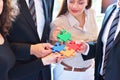 Business Connection Corporate Team Jigsaw Puzzle Concept Royalty Free Stock Photo