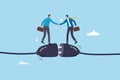 Business connection, teamwork collaboration, join force or agreement for success, partnership communication or customer support