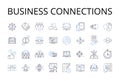 Business connections line icons collection. Professional contacts, Commercial alliances, Corporate partnerships