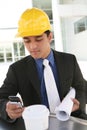 Business Construction Man at work office building Royalty Free Stock Photo