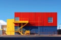 Background building commercial blue exterior warehouse business architecture industrial outdoors sky modern