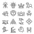 Business consultant icon set in thin line style Royalty Free Stock Photo