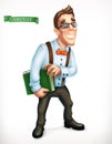 Business consultant, logistician, office manager, friendly young man. 3d vector icon