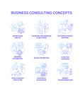 Business consulting concept icons set