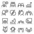 Business Consulting icon set in thin line style