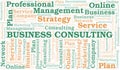 Business Consulting typography vector word cloud. Royalty Free Stock Photo
