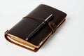 Business contact book and pen, close-up Royalty Free Stock Photo