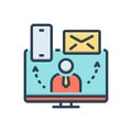 Color illustration icon for Business Contacts, consultant and member