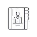 Business contacts line icon concept. Business contacts vector linear illustration, symbol, sign