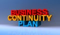 Business continuity plan on blue