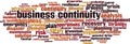 Business continuity word cloud Royalty Free Stock Photo