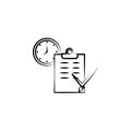 business, contract hand drawn icon. Outline symbol design from business set