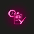 business, contract hand drawn neon style icon. Simple thin line, outline of business icons for ui and ux, website or mobile