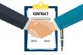 Business contract handshake