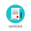 Business contract icon flat style Royalty Free Stock Photo