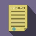 Business contract icon, flat style Royalty Free Stock Photo