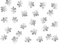 Business conundrum jigsaw puzzle metallic silver Royalty Free Stock Photo