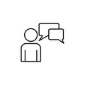 business conversation line icon. Element of business organisation icon for mobile concept and web apps. Thin line business Royalty Free Stock Photo