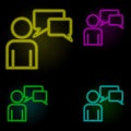 business conversation neon color set icon. Simple thin line, outline vector of business organisation icons for ui and ux, website