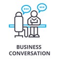 Business conversation thin line icon, sign, symbol, illustation, linear concept, vector