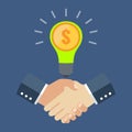 Business cooperation concept. Flat design stylish. Royalty Free Stock Photo