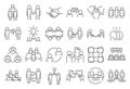 Business cooperation icons set, outline style