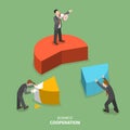 Business cooperation isometric flat vector concept. Royalty Free Stock Photo